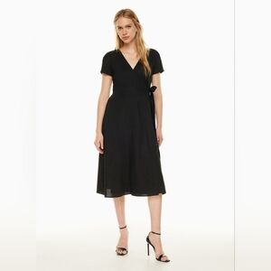 Babaton Aritzia Linen midi wrap‎ dress Dern Linen Dress Size 2XS